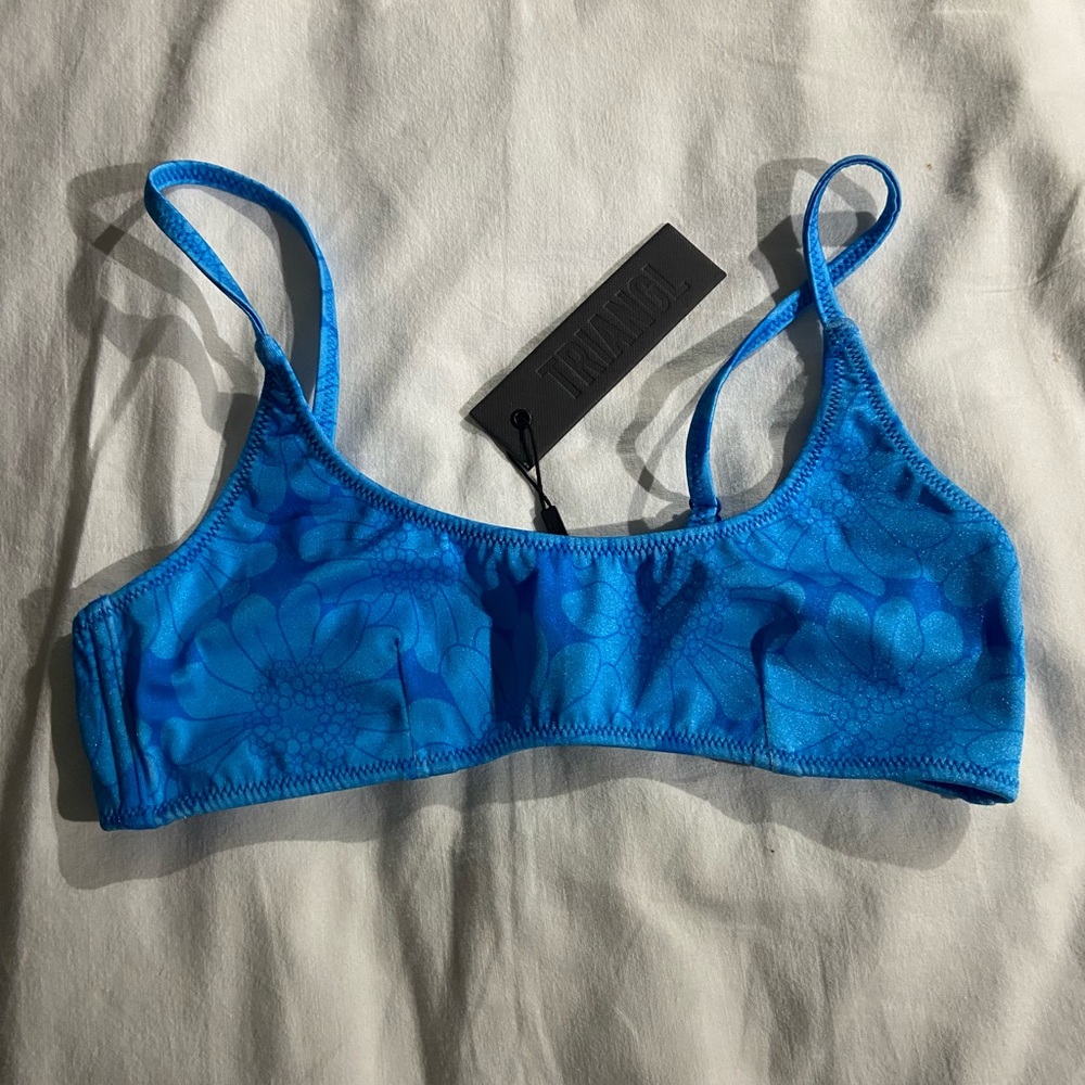 Blue floral bikini top from triangle